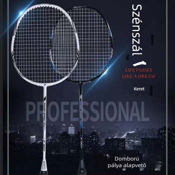 Badminton ütő teljes karbon szálas váz, 75–79 g, extra puha érzet, edzésre