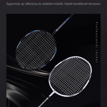 Badminton ütő teljes karbon szálas váz, 75–79 g, extra puha érzet, edzésre