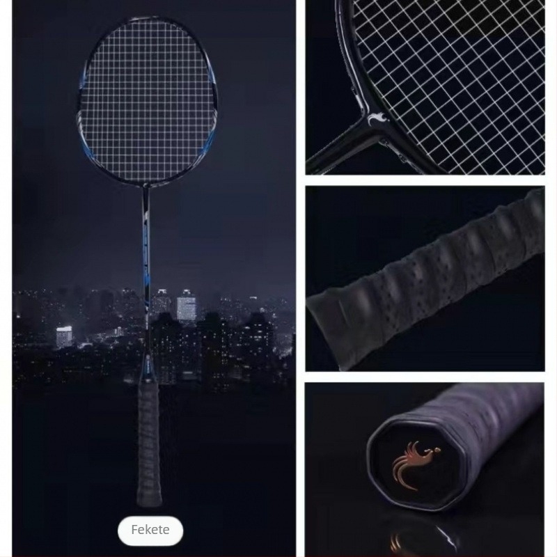 Badminton ütő teljes karbon szálas váz, 75–79 g, extra puha érzet, edzésre