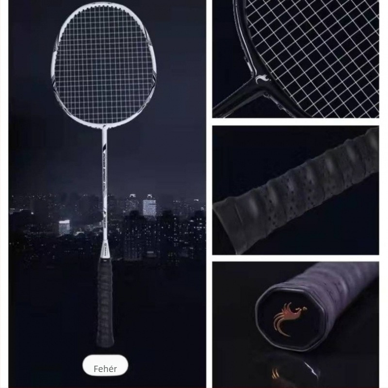 Badminton ütő teljes karbon szálas váz, 75–79 g, extra puha érzet, edzésre