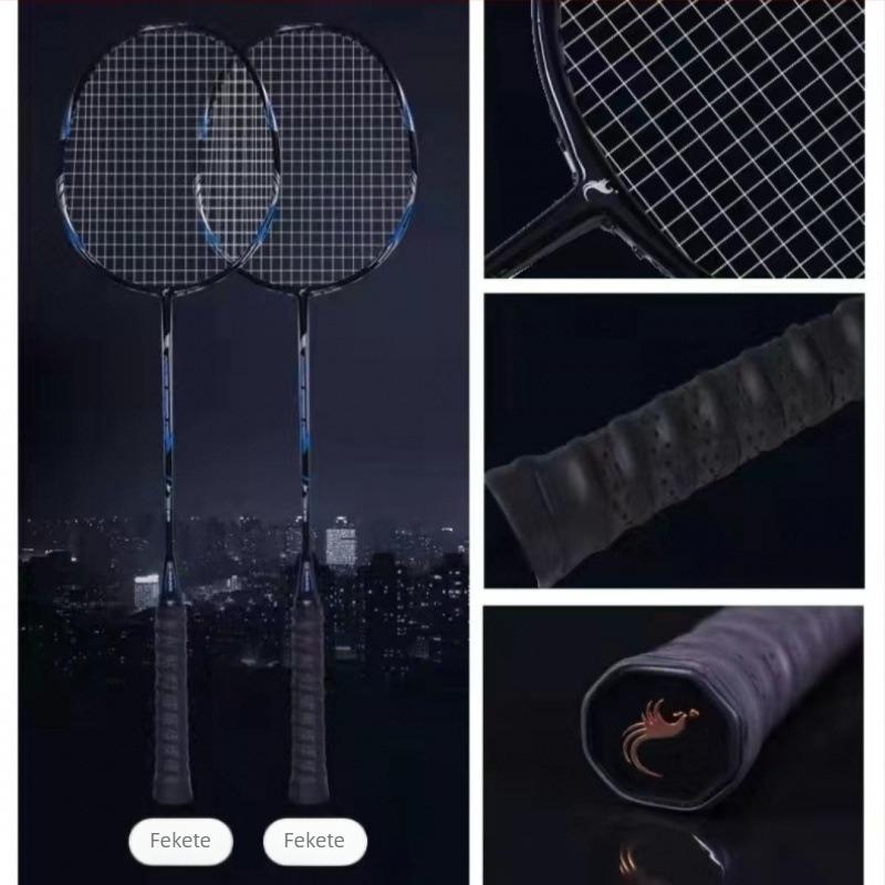 Badminton ütő teljes karbon szálas váz, 75–79 g, extra puha érzet, edzésre