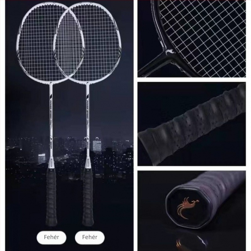 Badminton ütő teljes karbon szálas váz, 75–79 g, extra puha érzet, edzésre