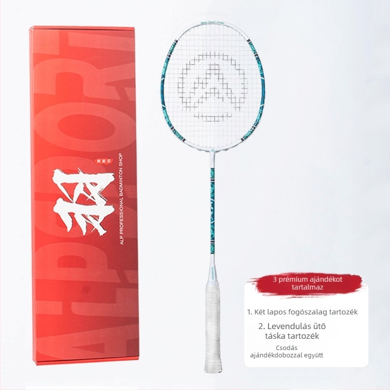 ALPSPORT tollaslabda ütő szénszálas kerettel, 80–84 g, feszítés 28 lb, közvetlen ütés