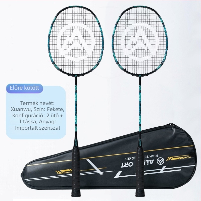 ALPSPORT tollaslabda ütő szénszálas kerettel, 80–84 g, feszítés 28 lb, közvetlen ütés