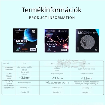 Galaxy Moon12 száraz ping-pong gumi – egy darabból álló kivitel, fordított ragasztó, hátsó ütésre