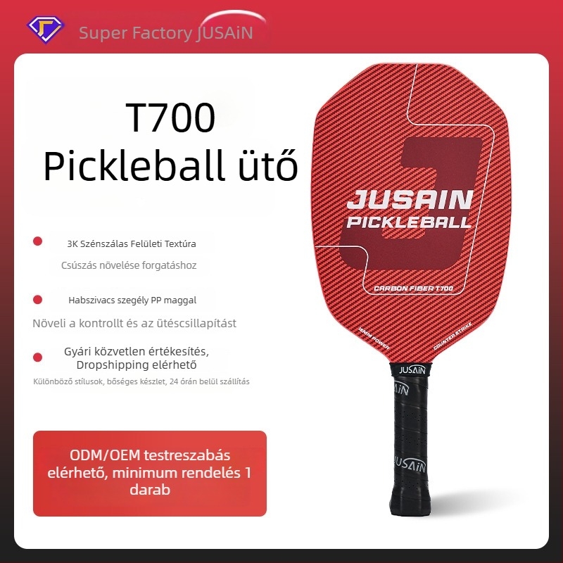 Jusian karbon szálas pickleball ütő, tömeg 225 g