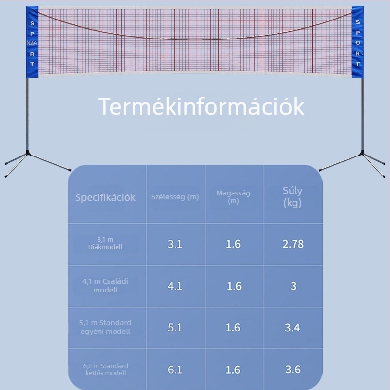 Hordozható tollaslabda hálókeret beltéri és kültéri használatra – Xin Yue márka; Anyag: 21251174255; Kategória: badminton oszlop