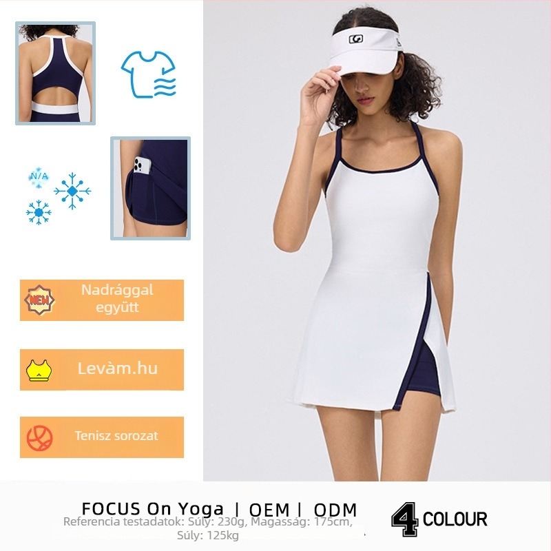 Beépített leggingsgel ellátott női sportos szoknya - Kötött anyag, Nylon 75% / Spandex 25%, alkalmas futásra, edzésre, kerékpározásra, asztaliteniszre és pickleballra