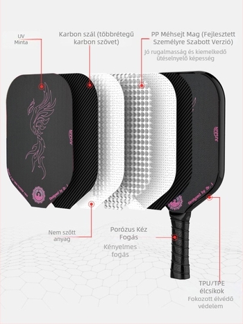 Jusian Pickleball ütő, szénszálas, 230 g