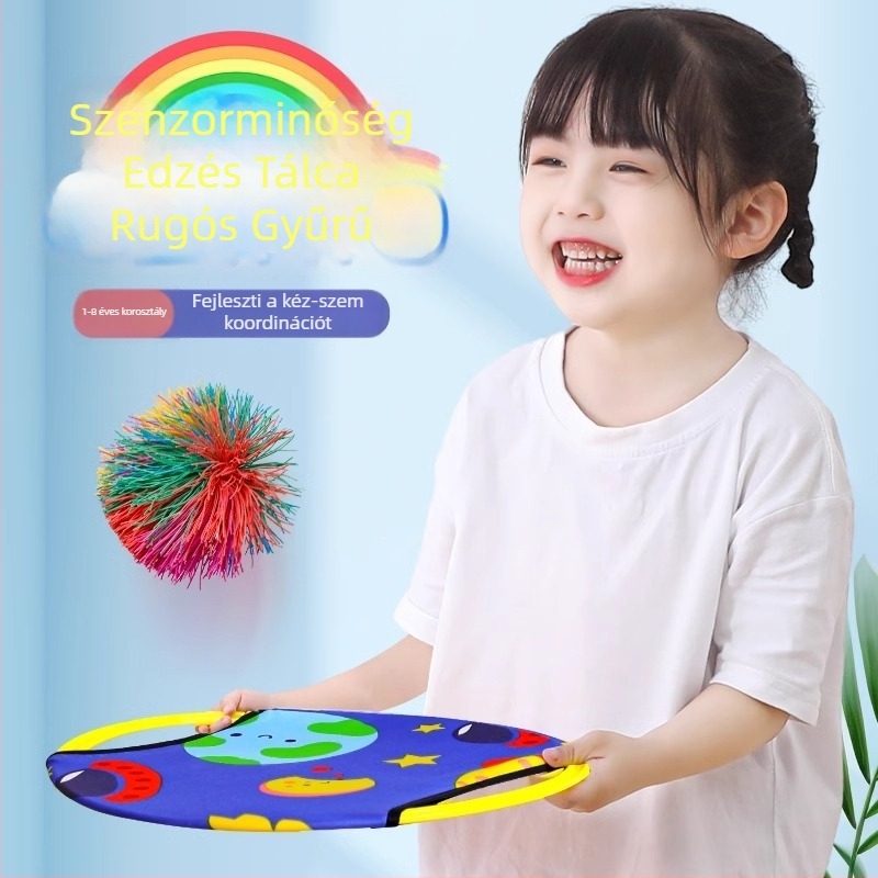 Dupla tálas karika dobálás és elkapás készlet — PVC interaktív játék szülő-gyermekek számára, beltéri és kültéri használatra (14+)