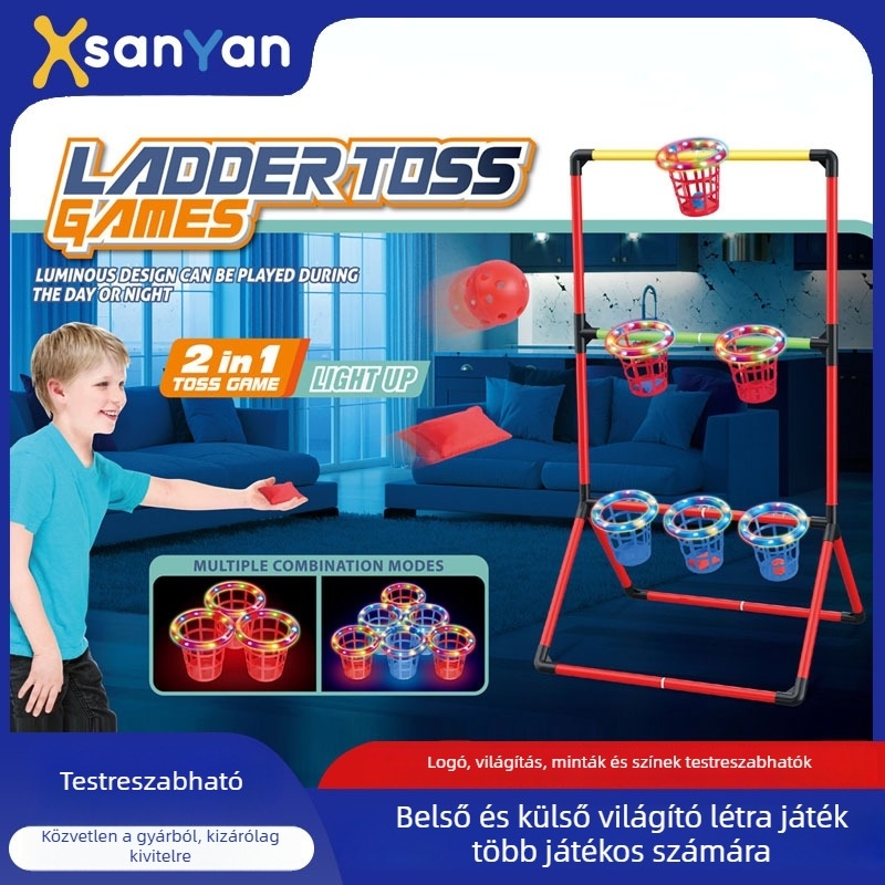 Kétfős kosárdobó játék — interaktív családi játék a kéz-szem koordinációért és a szülő-gyermek kapcsolathoz, műanyag kivitel, 4–6 éveseknek