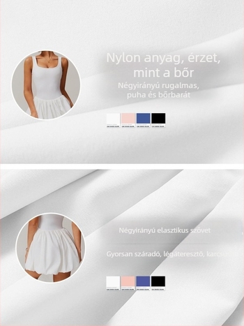 Yogaslim Női nejlon sportruha beépített melltartóbetéttel, teniszes stílusú szoknya zsebbel