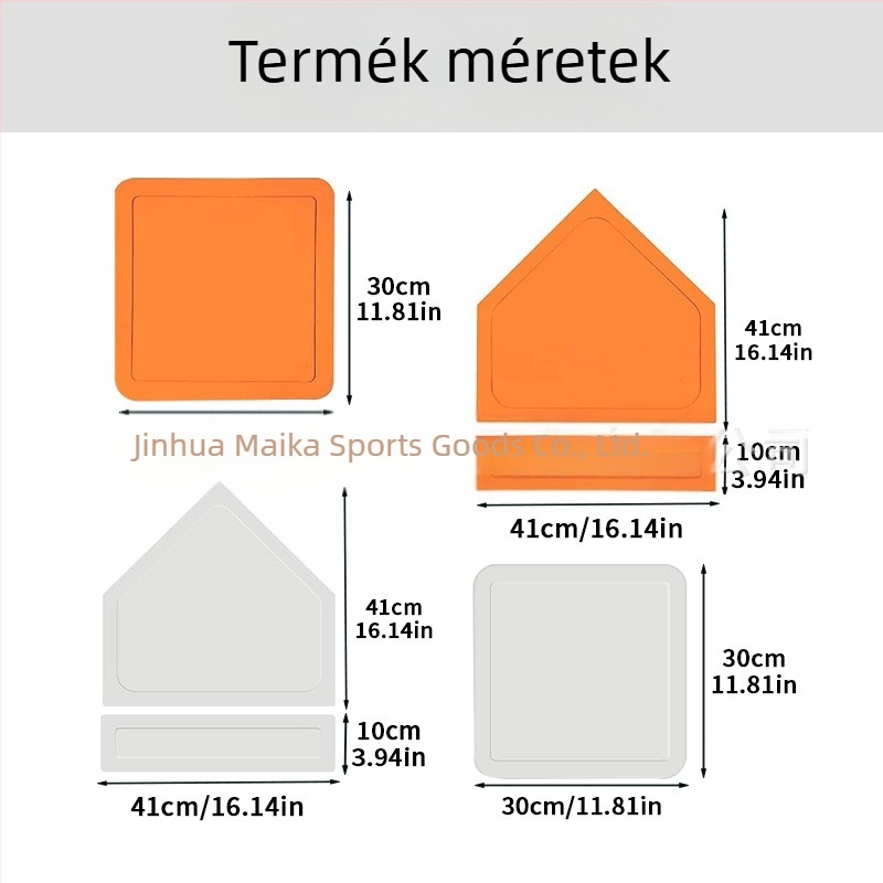 MAICCA Baseball bázis-készlet – vastított alapok, dobóplatta és hazai lemez, öt részes softball-készlet egyedi logóval