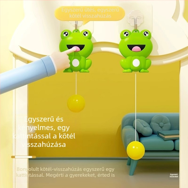 Gyerekeknek szánt asztalitenisz-edző – függő, beltéri interaktív játék a szülő-gyermek koordinációjáért és látásfejlesztésért; Anyag: selyem virág