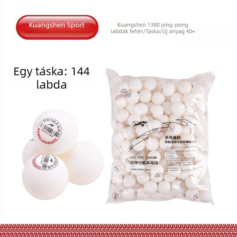 Asztalitenisz-labdák gépekhez – Crazy God, PP anyag, 3 csillagos, magas rugalmasságú, 144 darabos készlet