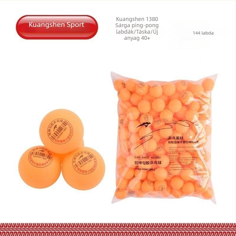 Asztalitenisz-labdák gépekhez – Crazy God, PP anyag, 3 csillagos, magas rugalmasságú, 144 darabos készlet