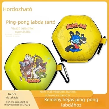 Ping-pong labdák doboza, kemény burkolat, 4 darabos készlet, hordozható és stílusos, PP anyag.