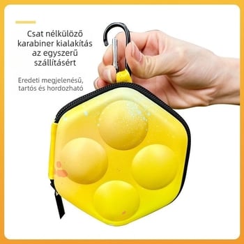 Ping-pong labdák doboza, kemény burkolat, 4 darabos készlet, hordozható és stílusos, PP anyag.