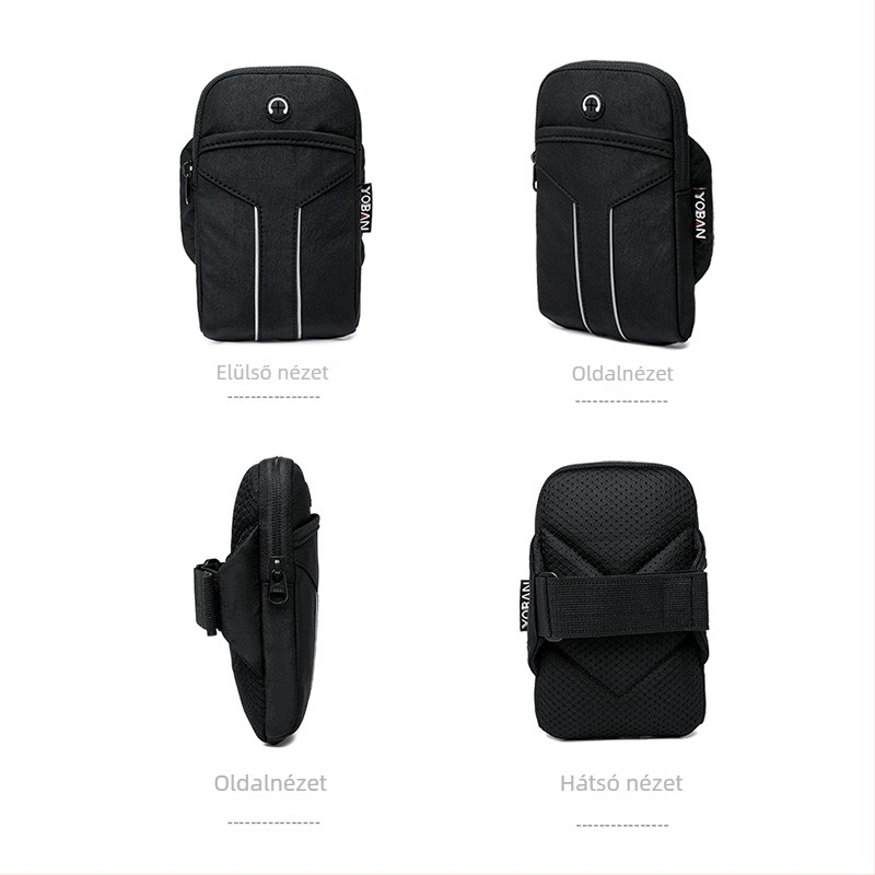 Uniszex sportos karos táska Oxford anyagból, vízálló, fényvisszaverő, ultra könnyű és kopásálló, kültéri sportokra