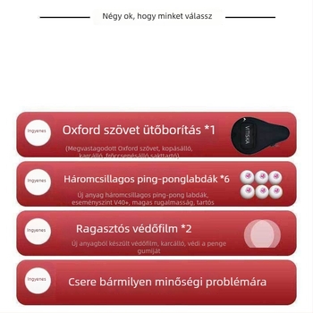 Asztaliteniszütő – Szénszálas alap, Gumi pozitív ragasztóval, Fenzhi márka, Testreszabás nélkül