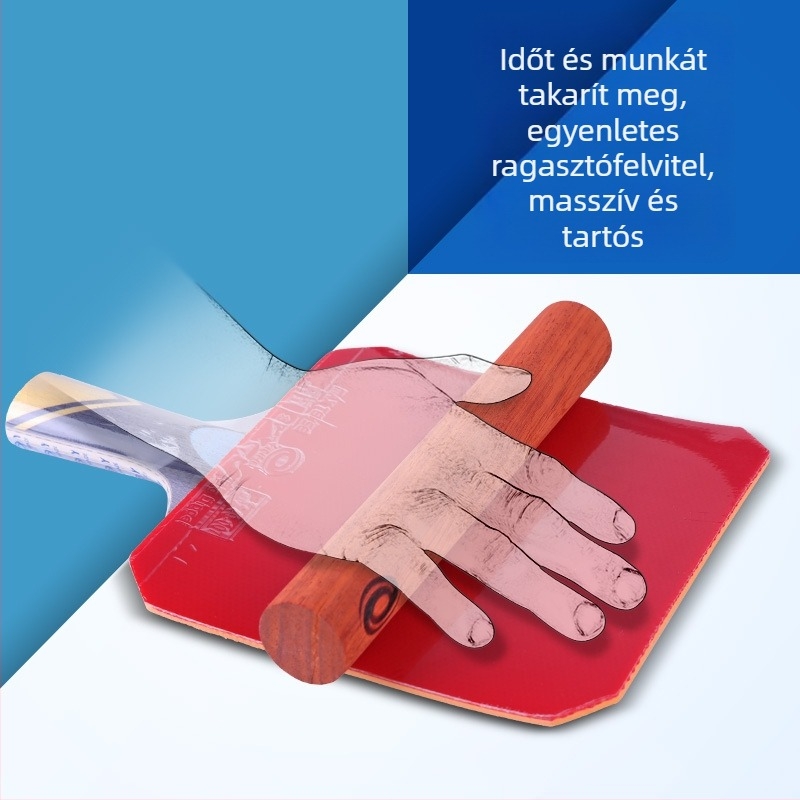 Galaxy Yinhe asztalitenisz gumira ragasztó roller és applikátor készlet, mahagóni és műanyag