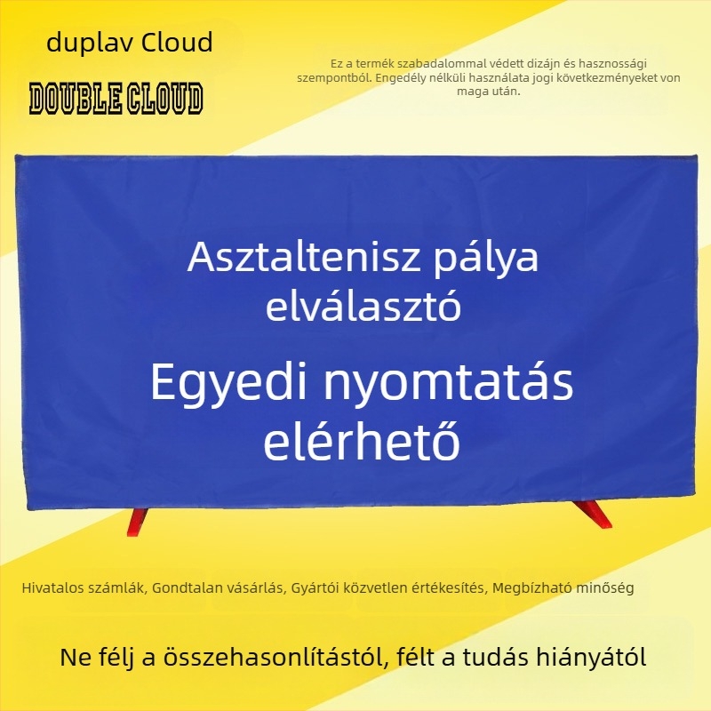 Leválasztható, integrált asztalitenisz pályakorlát galvanizált cső kerettel és oxford vászonnal, testreszabható kivitel, alkalmas asztaliteniszhez és más labdajátékokhoz