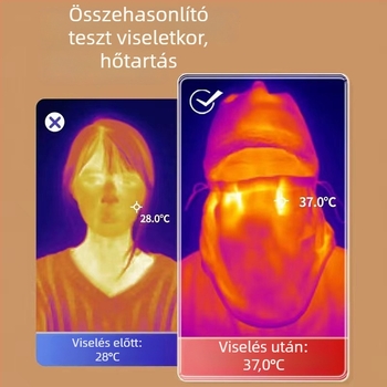Kerékpáros kapucnis sisakbélés – téli meleg, szélvédett arcmaszk, sisakbelső és nyakmelegítő, uniszex, poliészter