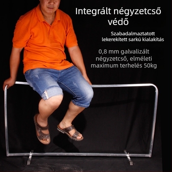 Asztalitenisz pályakerítés panel integrált levehető válaszfallal, galvanizált cső, Oxford vászon