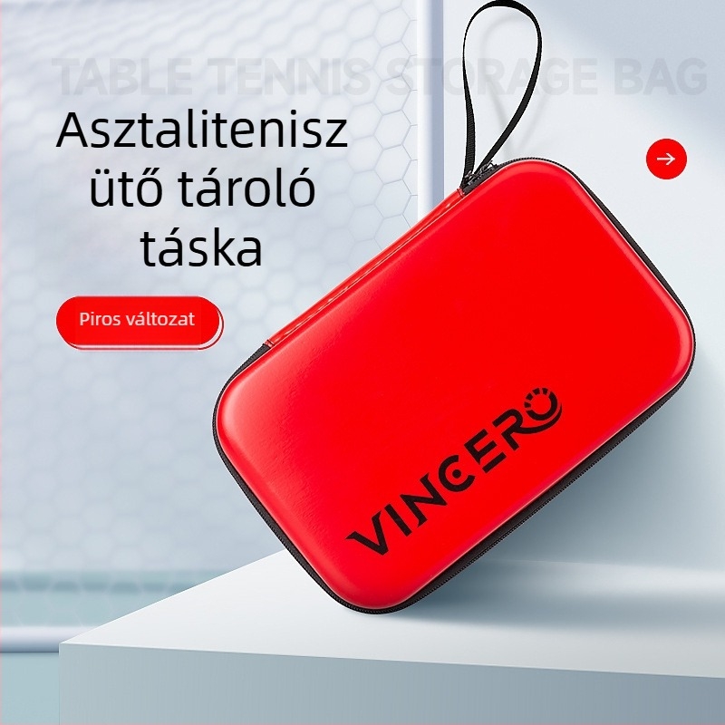 VINCERO vízálló merev héjú ütőtaska asztaliteniszhez és tollaslabdához, nagy kapacitás
