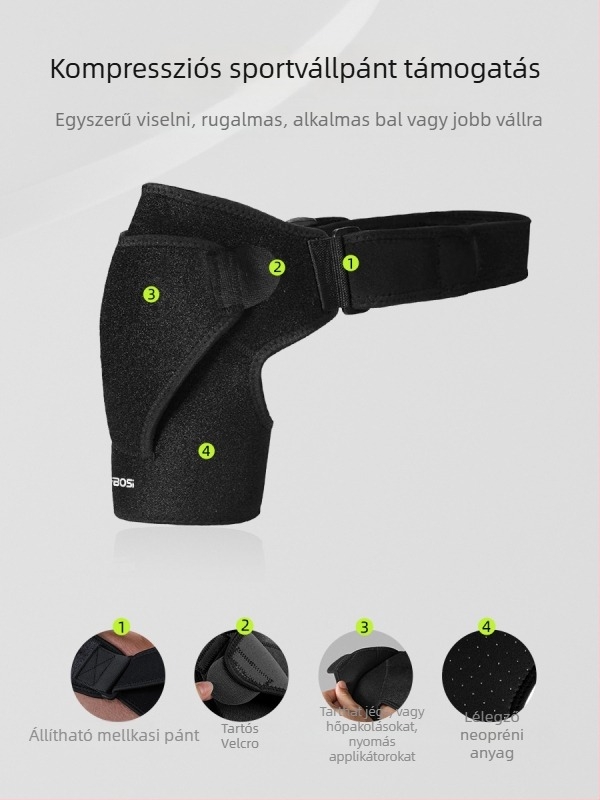 Vállvédő, neopren anyagú, állítható vállszíj egy vállra, felnőtteknek