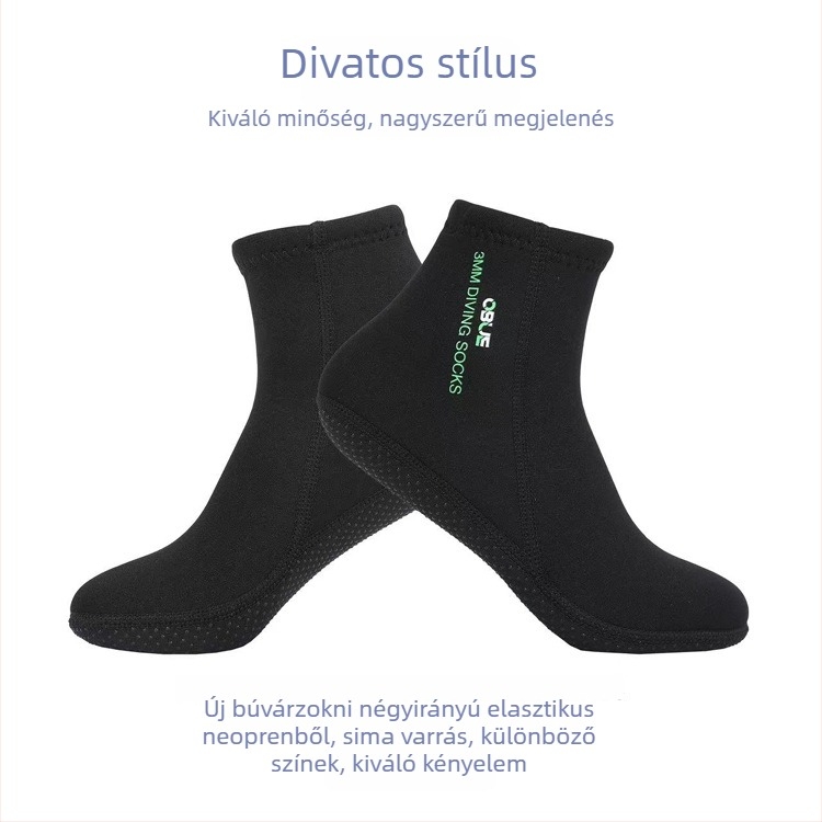 OBUE búvárzoknik, 3 mm nylon, rövid, csúszásmentes, meleg, gyorsan száradó