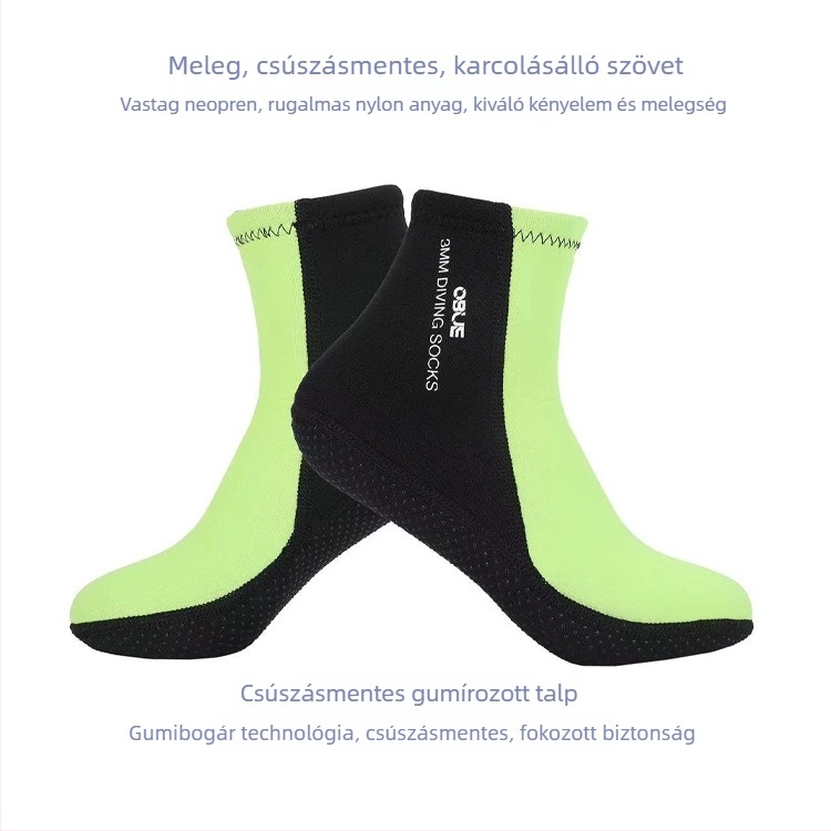 OBUE búvárzoknik, 3 mm nylon, rövid, csúszásmentes, meleg, gyorsan száradó