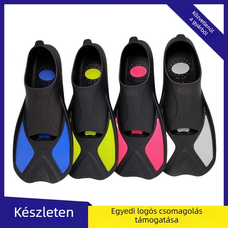 Búváruszonyok felnőtteknek és gyerekeknek, teljes lábfej-kialakítású úszáshoz és snorkelhez, rövid kacsa-láb forma, PP+TPE