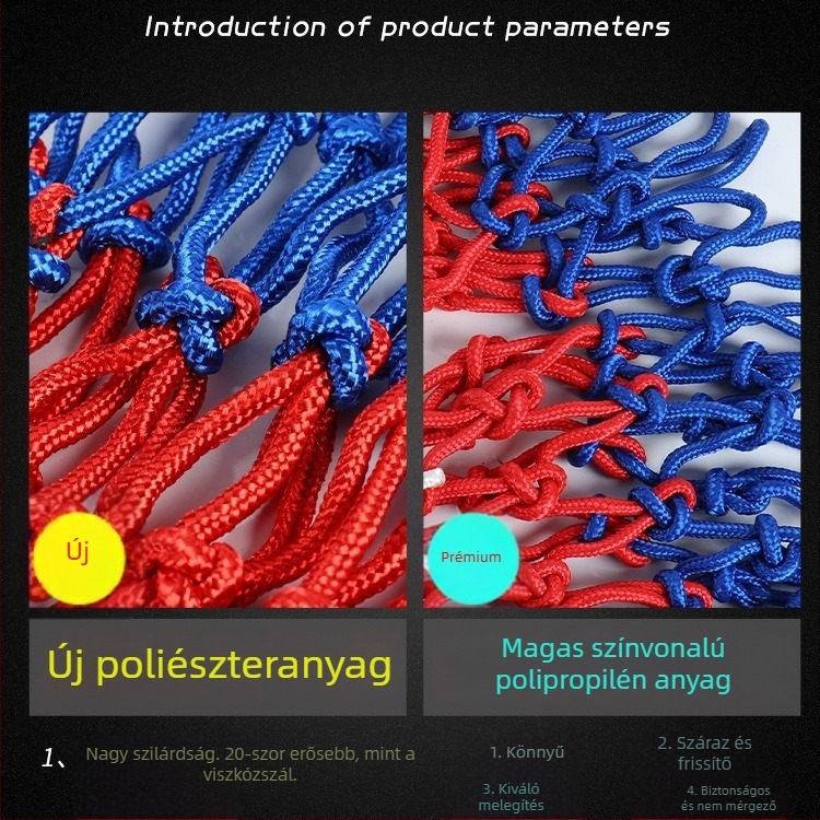 Kosárlabda kosárháló – hosszabbított, vastag és tartós kültéri használatra; Anyag: selyem virág; Feldolgozás és testreszabás: nincs; Márka: Egyéb.