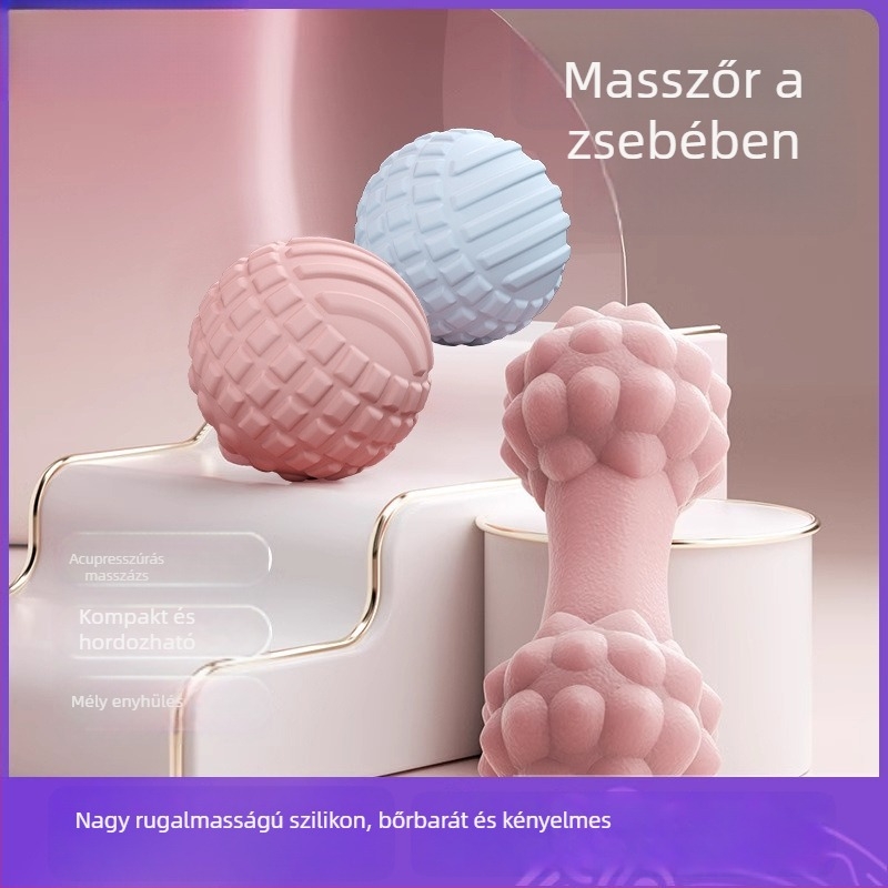 Fascia-labda talpmasszázs és izomlazítás – mogyoró alakú hát- és talplabda, jóga váll- és nyakmasszázshoz
