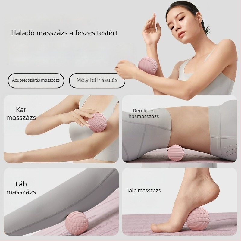 Fascia-labda talpmasszázs és izomlazítás – mogyoró alakú hát- és talplabda, jóga váll- és nyakmasszázshoz