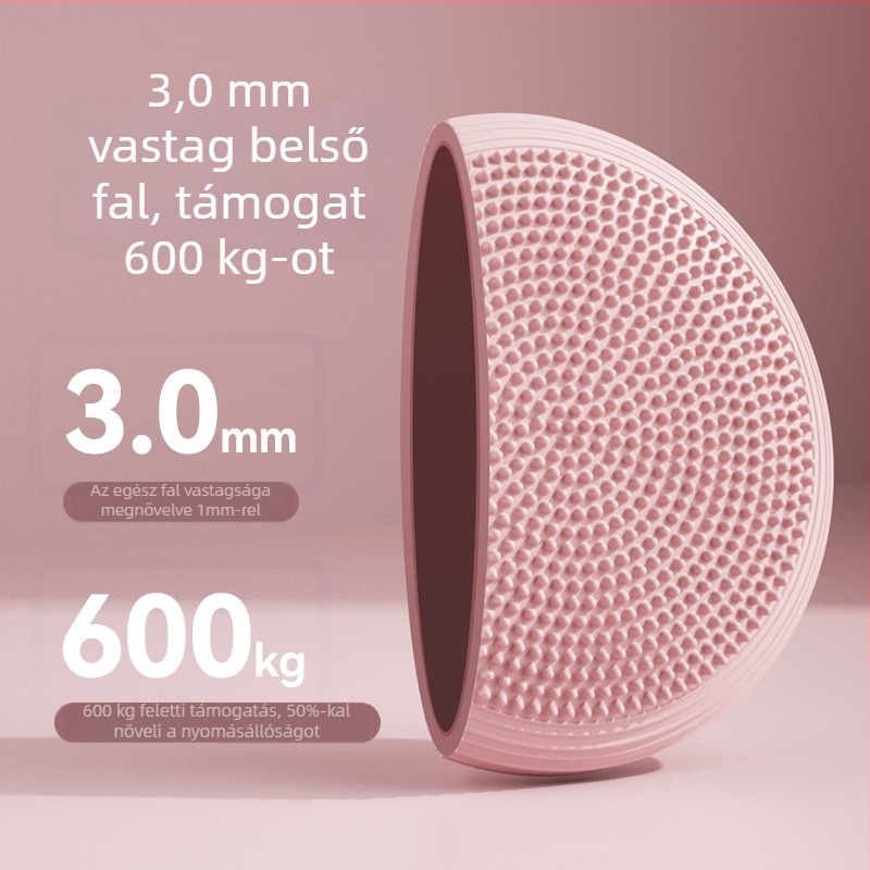 Jóga egyensúly párna felfújható légballal, egyensúlyozó táblával és talpmasszázs táblával a törzs erő és rehabilitáció érdekében – PVC, 1000 g, RMWANG