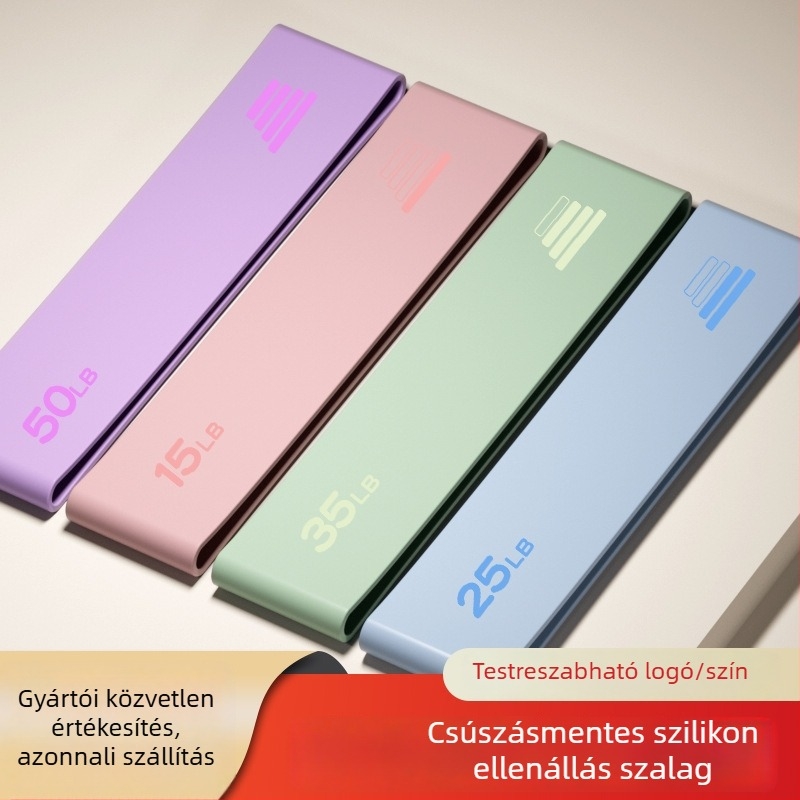 Szilikon jógaellenállásöv – csúszásmentes, rugalmas, csípő-edzés, nyújtás