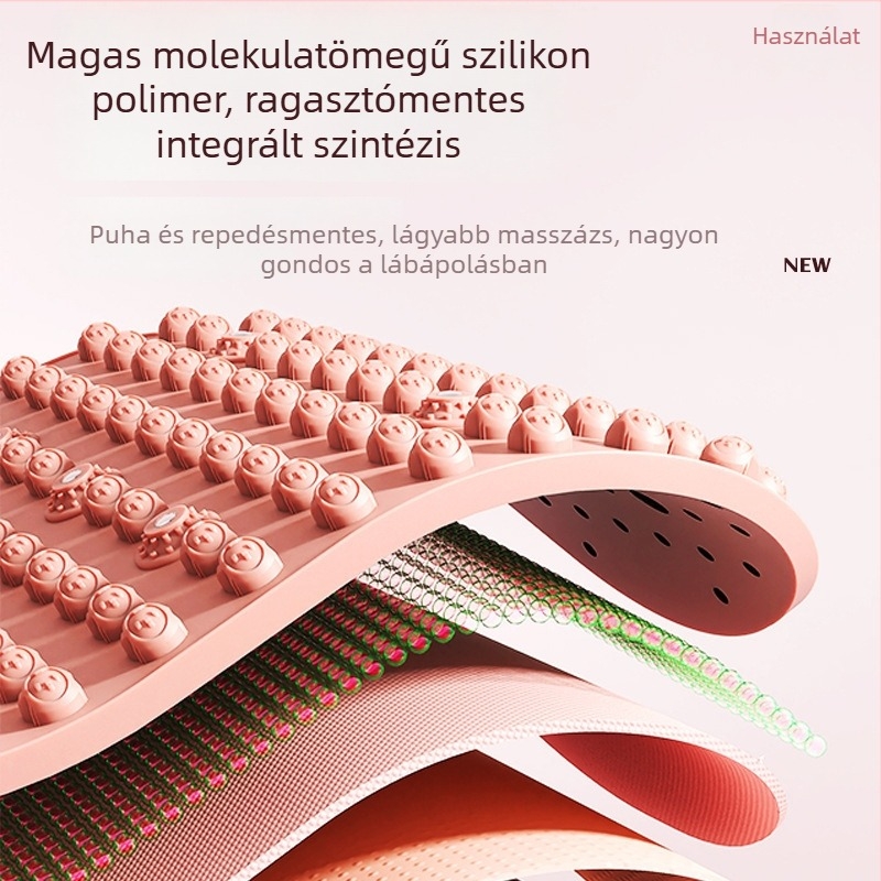 Akupresszúrás lábmasszázs matrac – folyékony szilikon, 0,4 cm vastagság, kerek forma, masszázs a lábujjak és talp számára, 800 g
