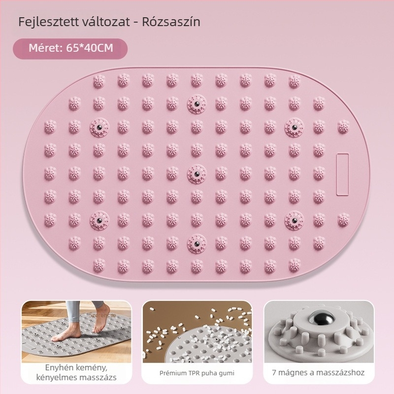 Akupresszúrás lábmasszázs matrac – folyékony szilikon, 0,4 cm vastagság, kerek forma, masszázs a lábujjak és talp számára, 800 g