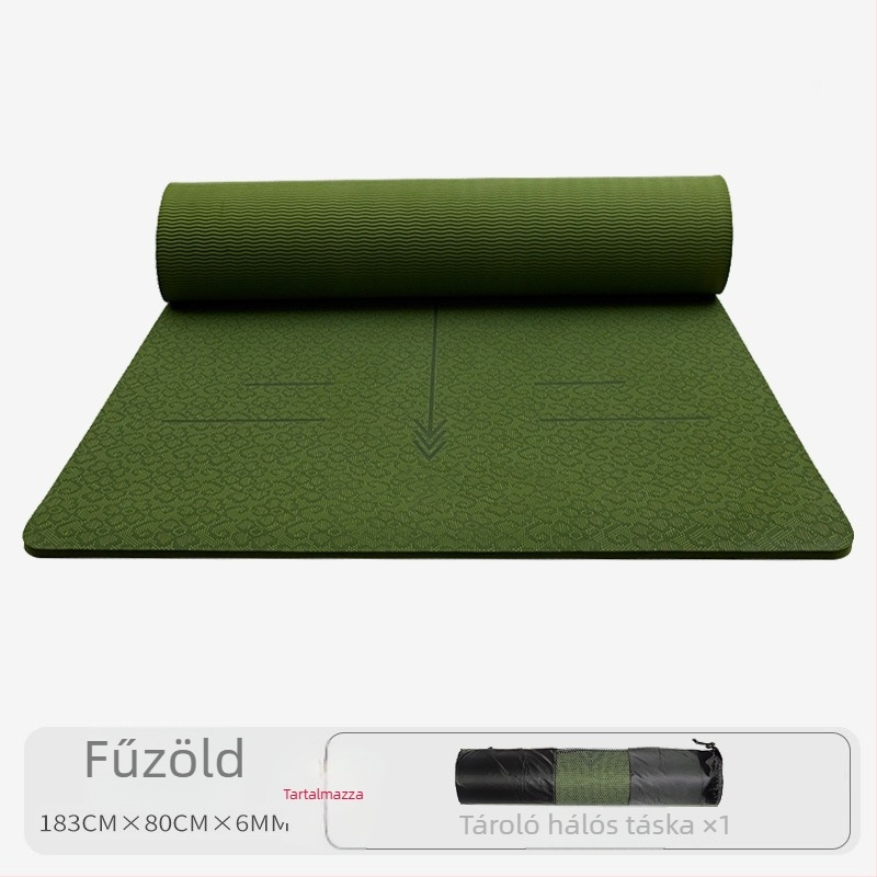 Jógaszőnyeg - TPE, 1200 g, 6 mm, testvonal mintázatú, edzés és tánc számára