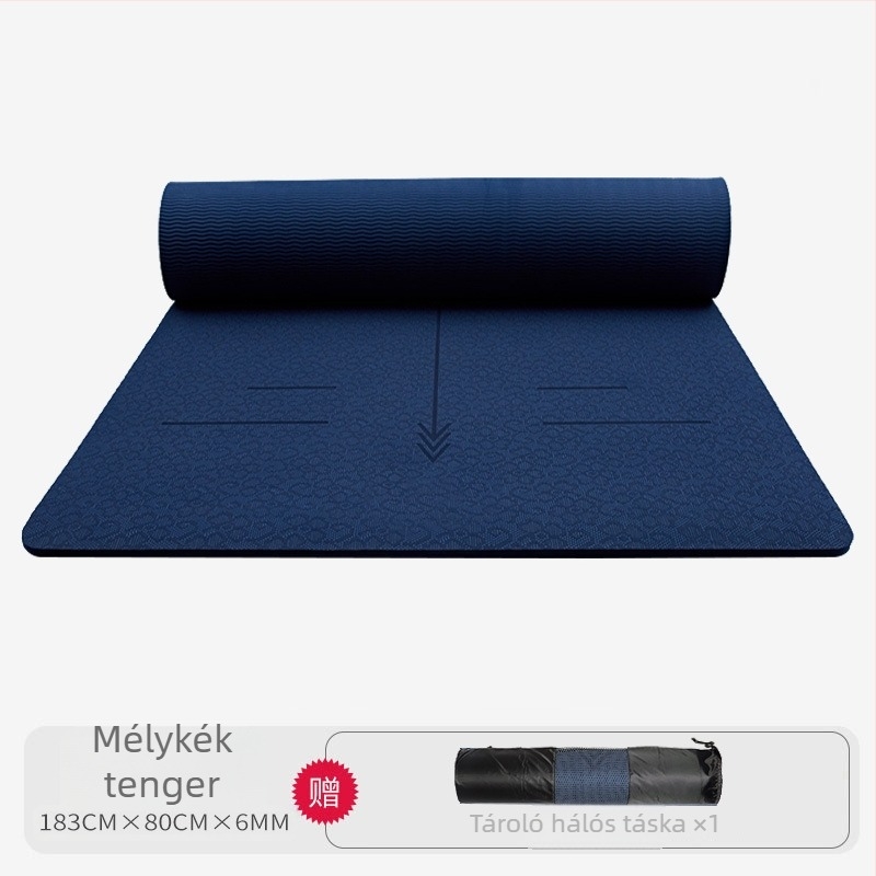 Jógaszőnyeg - TPE, 1200 g, 6 mm, testvonal mintázatú, edzés és tánc számára