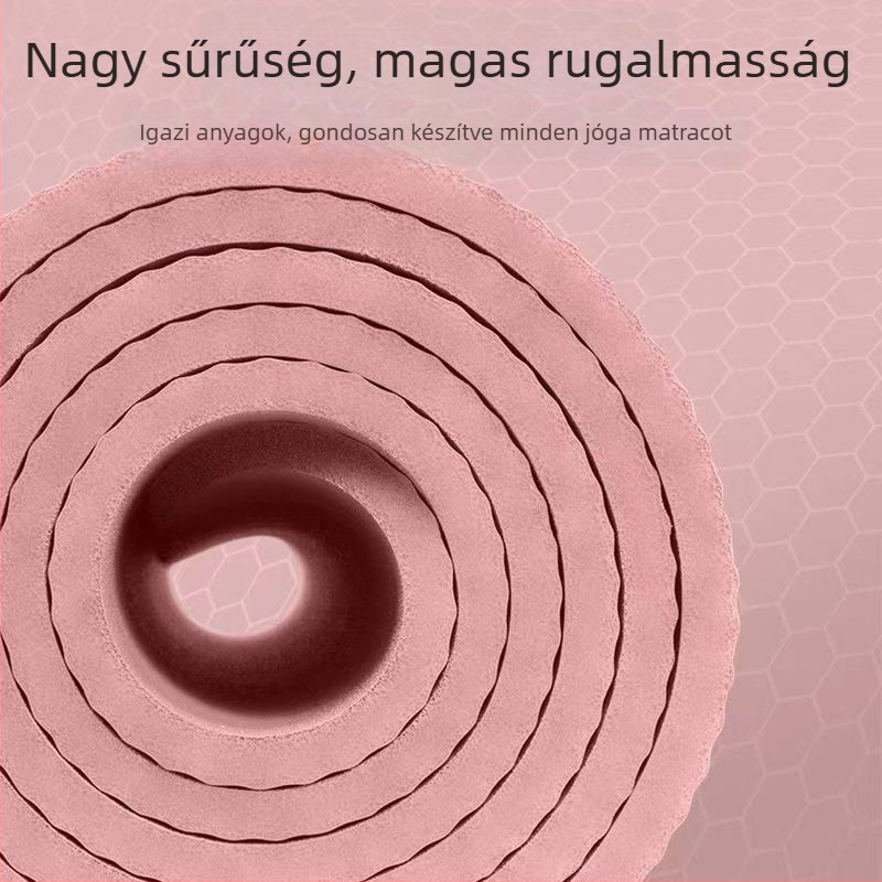 Gumi jóga matrac, csúszásmentes, ütéscsillapító, hangszigetelő beltéri edzéshez, 8 mm vastagság