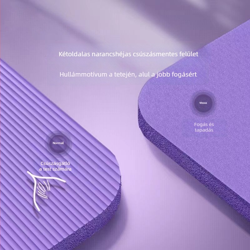 Gumi jóga matrac, csúszásmentes, ütéscsillapító, hangszigetelő beltéri edzéshez, 8 mm vastagság