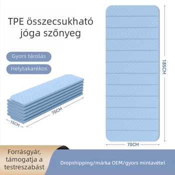 TPE összecsukható jóga matrac, csúszásmentes, vastagabb, széles, hordozható, testreszabható