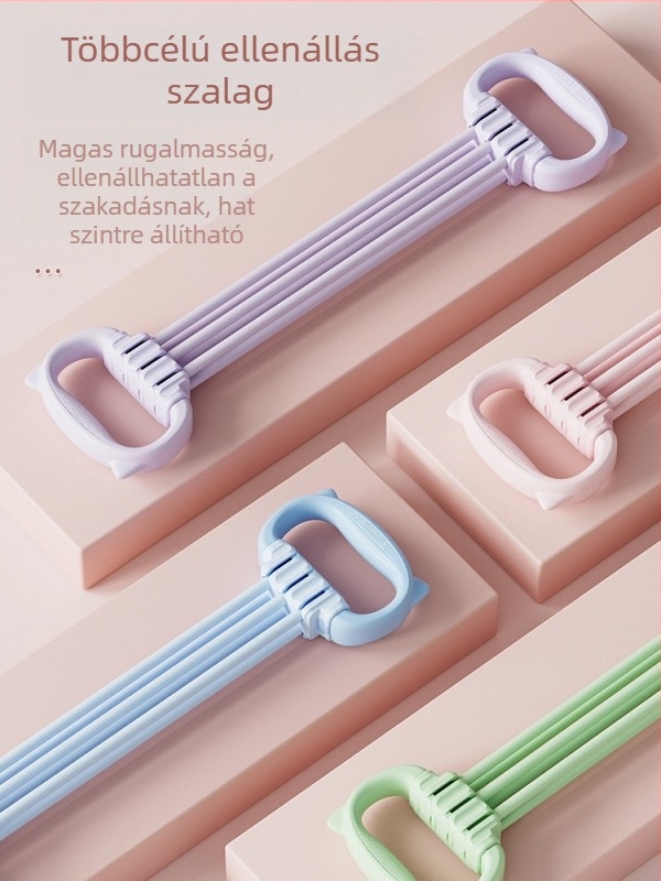 Nyolcas alakú elasztikus húzókészülék, TPR anyag, 6-szálas állítható macskafül fogantyúkkal, otthoni jóga háti nyújtásra