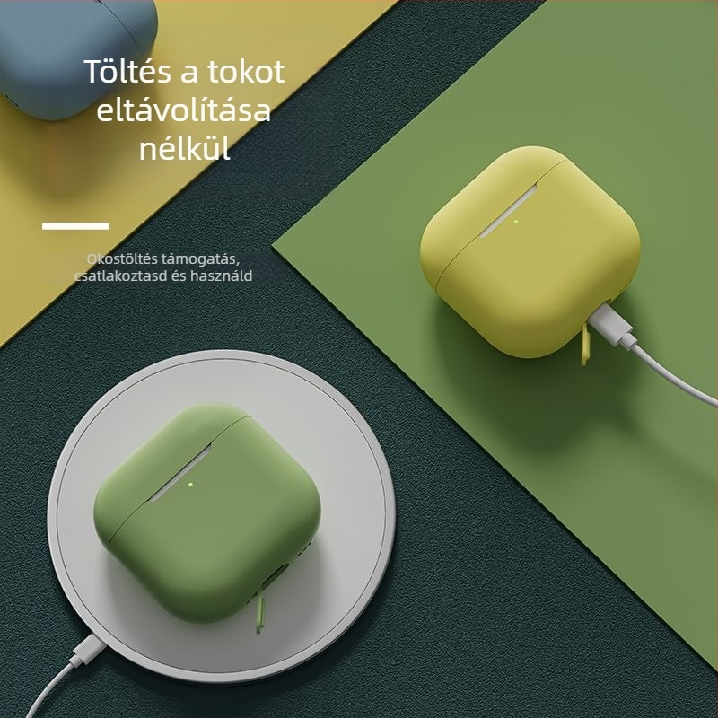 Szilikon védőtok AirPods Pro 2-hoz, AirPods 1–2 Gen-hez és AirPods 3–4 Gen-hez, gravírozott mintával