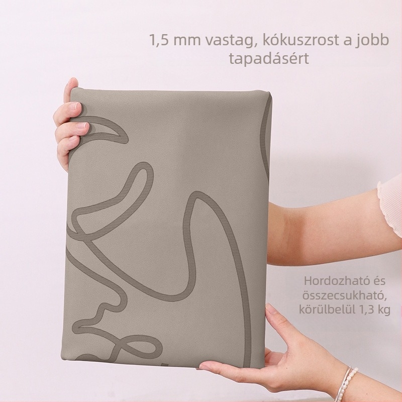 Jógaszőnyeg - összehajtható, természetes gumi, 1.5 cm vastagság, 1300 g súly, csúszásmentes