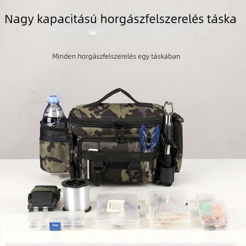 Kiváló minőségű vállon átívelő horgásztáska — multifunkcionális, nagy kapacitású bot- és kiegészítő tároló, vízálló tengeri horgászathoz
