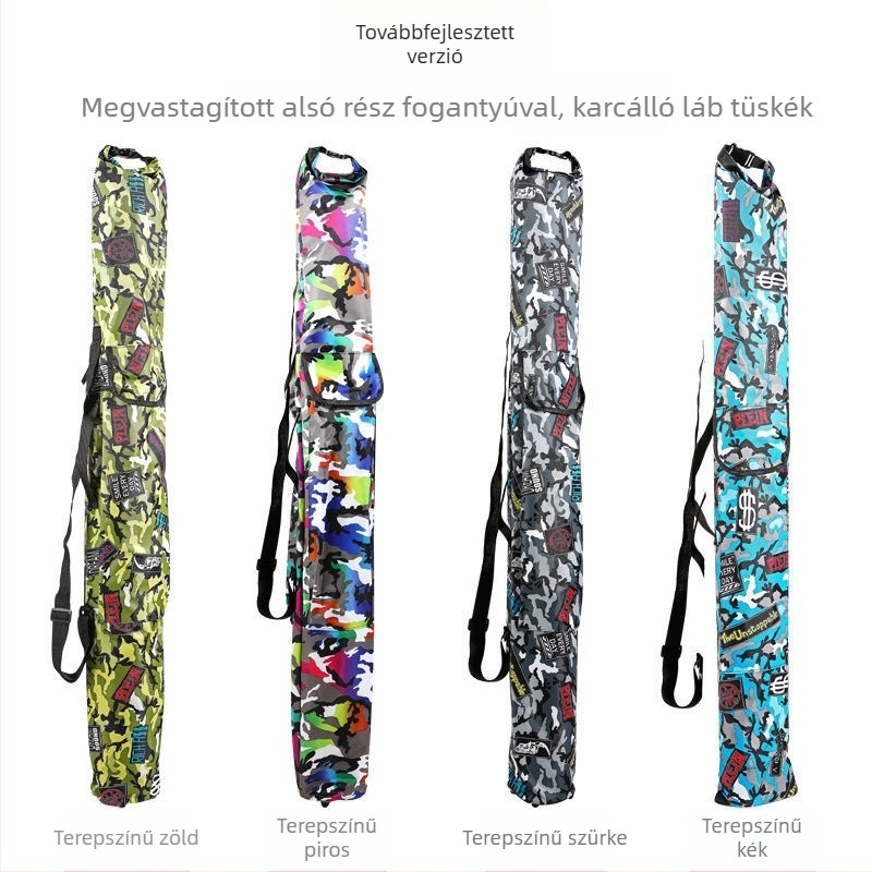 Megvastagodott horgászbot táska, vízálló, kopásálló, összehajtható vászon felszerelés-táska